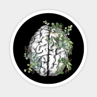 Brain human anatomy,leaves green, mental Magnet